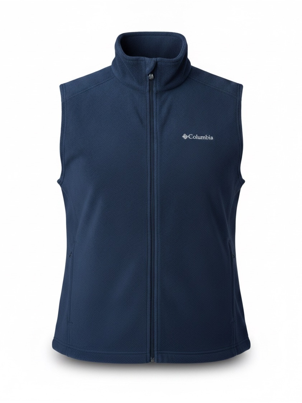 Columbia Men’s XL Navy Full Zip Fleece Vest Zip Pockets Outdoor Hiking